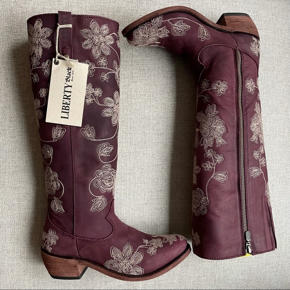 Liberty Black Embroiled Pressed Blossom Cowgirls Boots - Picture 3 of 15